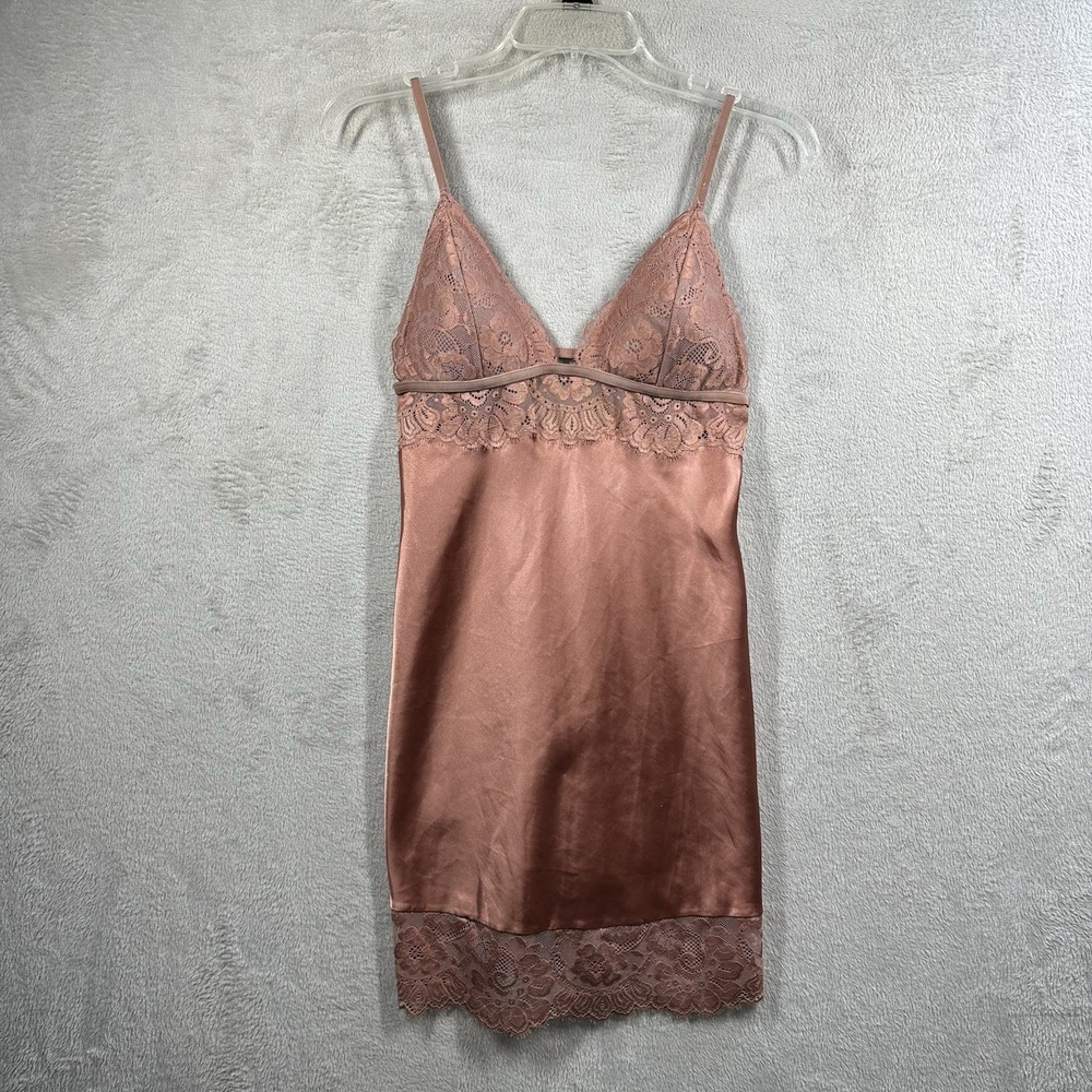 La Senza Satin Lace Trim Chemise Lingerie Slip Dress‎ Sz M Medium